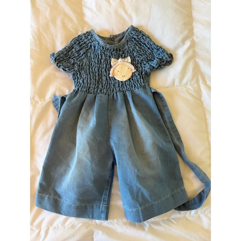 Kangaroos Jumpsuit Round Neck Denim Light Ble Size 3-6Month